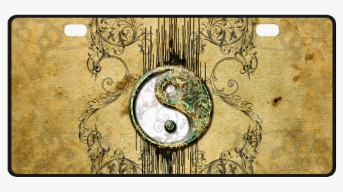 Ying And Yang With Decorative Floral Elements License - Circle, HD Png Download, Transparent PNG