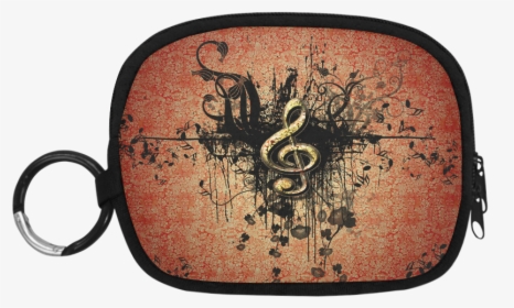 Decorative Clef With Floral Elements And Grunge Coin - Handbag, HD Png Download, Transparent PNG