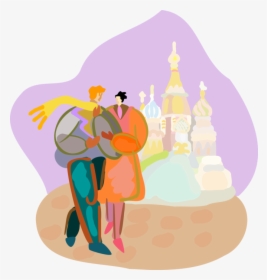 Vector Illustration Of Tourists On Vacation In Moscow - Illustration, HD Png Download, Transparent PNG