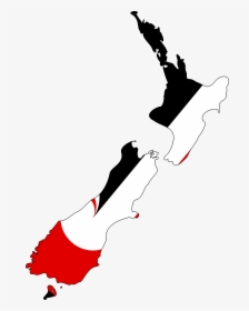 Flag Map Of New Zealand - New Zealand Map Auckland And Wellington, HD Png Download, Transparent PNG