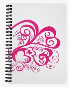 Beautiful Heart Floral Ornament Element Design Notebook, HD Png Download, Transparent PNG