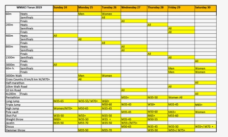 World Athletics Championships 2019 Schedule, HD Png Download, Transparent PNG