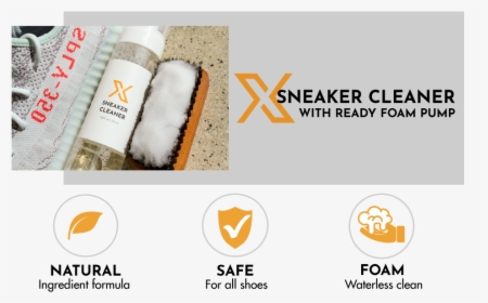 Sneaker Cleaner Title And Natural, Safe, And Foam Icons - Label, HD Png Download, Transparent PNG
