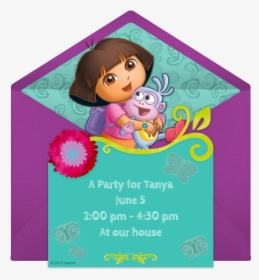 Dora Invitation Card Birthday Party, HD Png Download, Transparent PNG