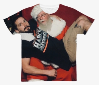 Shia Labeouf With Santa ﻿classic Sublimation Adult - Shia Labeouf, HD Png Download, Transparent PNG