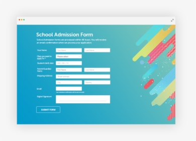 Online School Admission Form With Custom Design - Online Order Form Design, HD Png Download, Transparent PNG
