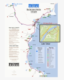 Lake Tahoe Bike Ride Trail Map - Map, HD Png Download, Transparent PNG