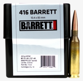 .416 Barrett Ammo, HD Png Download, Transparent PNG