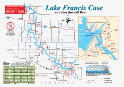Fort Randall Recreation Brochure Maps - Lake Francis Case On Us Map, HD Png Download, Transparent PNG