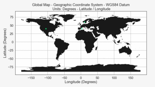 Global Map In Geographic Coordinate Reference System - World Map Equirectangular Projection, HD Png Download, Transparent PNG