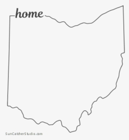 Free Ohio Outline With Home On Border, Cricut Or Silhouette - Line Art, HD Png Download, Transparent PNG