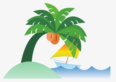 Sea Coconut Png - Free Beach Cartoon Png, Transparent Png, Transparent PNG