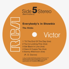 88875193561 Kinks Everybody S In Show Biz Labels R5 - Rca Records, HD Png Download, Transparent PNG