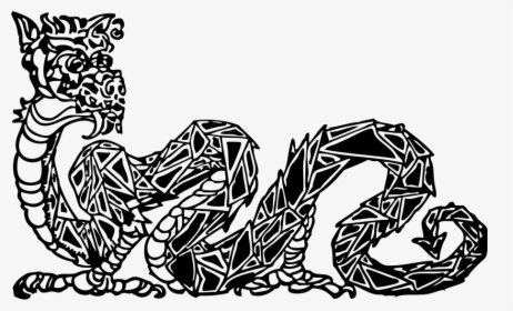 Dragon Clipart - Dragon Frame Black And White, HD Png Download, Transparent PNG