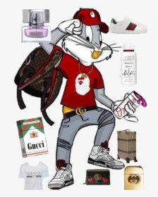 #nur Noch Gucci# - Supreme Hoodie Bugs Bunny, HD Png Download, Transparent PNG