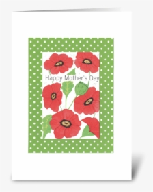 Red Poppy Mother S Day Greeting Card - Greeting Card, HD Png Download, Transparent PNG