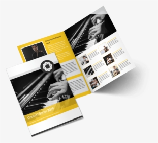 Yellow Concert Bi-fold Brochure Template Preview - Flyer, HD Png Download, Transparent PNG