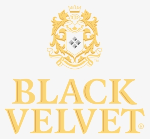 High Res Png Black Velvet Color Stacked Logo With Crest - Black Velvet Whiskey Logo, Transparent Png, Transparent PNG