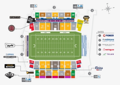 Tim Hortons Field Seating Chart, HD Png Download, Transparent PNG
