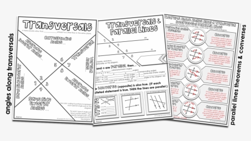 Transversals & Parallel Line Theorems - Transversals And Parallel Lines Notes, HD Png Download, Transparent PNG