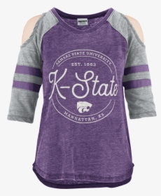 Kansas State Vintage Cold Shoulder Top - Long-sleeved T-shirt, HD Png Download, Transparent PNG