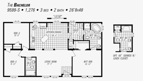 Majestic Collection The Bachelor 9599-s - Floor Plan 36 By 46, HD Png Download, Transparent PNG