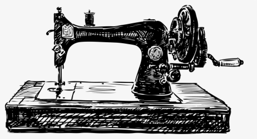 Sketch Of Old Fashioned Sewing Machine, History - Old Sewing Machine Sketch, HD Png Download, Transparent PNG