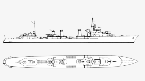Recognition Drawing Of A French 2400-tonne Class Destroyer - Light Cruiser, HD Png Download, Transparent PNG
