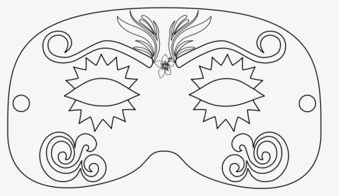 Mardi Gras Face Mask With Blank Background - Cut Out Mardi Gras Mask, HD Png Download, Transparent PNG