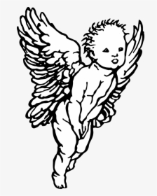 Angel Png Black And White - Black And White Angel Transparent, Png Download, Transparent PNG