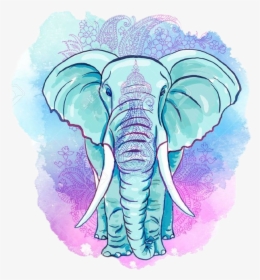 #elephant #elefante #tumblr #colorespastel #azul #blue - Rose Gold Cute Elephant, HD Png Download, Transparent PNG