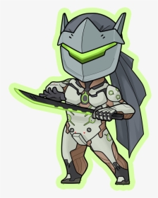 Finished Up The Genjis you Can Find The Dog Sticker - Overwatch Genji Chibi Png, Transparent Png, Transparent PNG