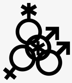 Nonbinary Man Symbol Interlocked With A Nonbinary Symbol, - Stencil, HD Png Download, Transparent PNG