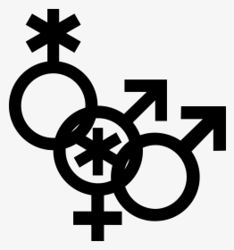 Nonbinary Man And Woman Symbol Interlocked With A Nonbinary - Gender Symbol Icon Non Binary, HD Png Download, Transparent PNG