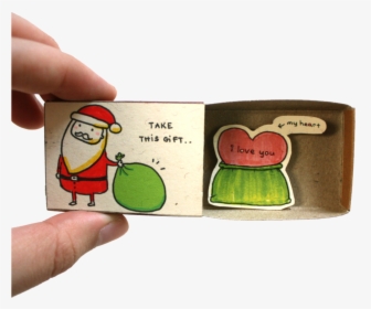 Cute Santa Claus With Sack Matchbox Card - Cartoon, HD Png Download, Transparent PNG