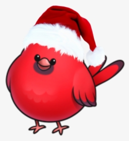 #cute #santa #bird #red - Cute Cardinal Bird Drawing, HD Png Download, Transparent PNG
