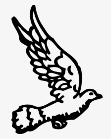 Dove Flying Outline - Colomba Bianco E Nero, HD Png Download, Transparent PNG