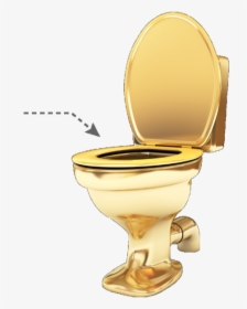 Golden Toilet Bowl, HD Png Download, Transparent PNG