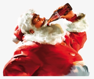 Santa Drinking Coca Cola, HD Png Download, Transparent PNG