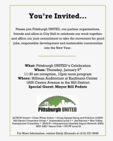 Pittsburgh United, Mayor & Council Celebration Invitation - Invitation For Health Awareness Program, HD Png Download, Transparent PNG