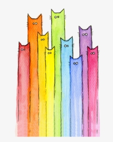 Rainbow Of Cats, HD Png Download, Transparent PNG