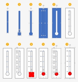 Create Thermometer Template With Shapes In Powerpoint - Thermometer Actual, HD Png Download, Transparent PNG