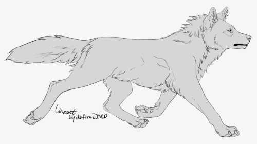 Dog Puppy Line Art Drawing Canidae - Big Wolf Drawing, HD Png Download, Transparent PNG
