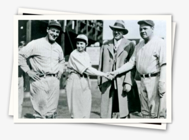 Lou Gehrig, Jackie Mitchell, Joe Engel And Babe Ruth - Jackie Mitchell, HD Png Download, Transparent PNG