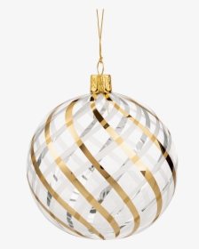 Glass Bauble Clear With Gold-white Net Pattern, 10 - Gold White Christmas Ball Png, Transparent Png, Transparent PNG