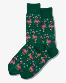 Men S Santa Flamingos Crew Socks   Class Slick Lazy - Sock, HD Png Download, Transparent PNG