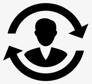 Icon Of A Person With A Circular Arrow Around Them - Person With Arrows Around Them Icon, HD Png Download, Transparent PNG
