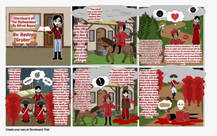 Storyboard Of The Highwayman - Cartoon, HD Png Download, Transparent PNG