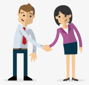 Man And Woman Shaking Hands - Vector People Working Png, Transparent Png, Transparent PNG