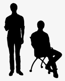 Sitting Silhouette Png -sitting Man Facing Front Silhouette - Silhouette Sitting In Chair, Transparent Png, Transparent PNG